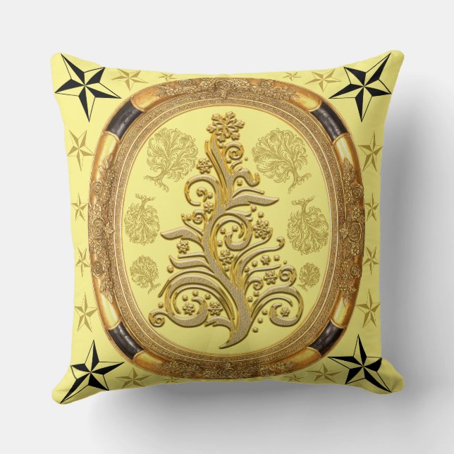 Himmlisch Golden Santa Claus Frohe Weihnachten Kissen (Rückseite)