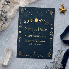 Himmlisch Gothic Mitternachtsblau Gold Save-the-Da Save The Date