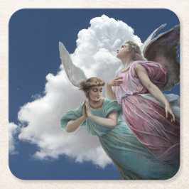 Himmlisch Guardian Angels Rechteckiger Pappuntersetzer