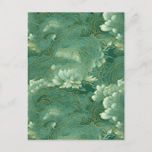 Himmlisch Jade Chiyogami Postkarte