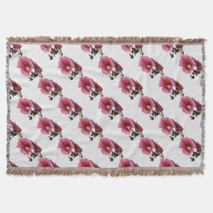 Himmlisch Pink Hollyhock Malva Blume Floral Decke