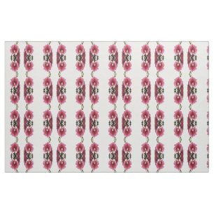 Himmlisch Pink Hollyhock Malva Blume Floral Stoff