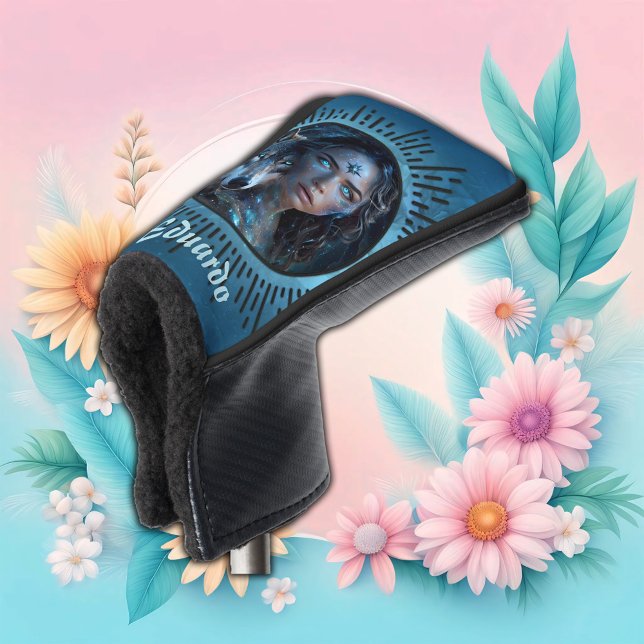 Himmlische Allianz zwischen Wolf und der schönen F Golf Headcover (Von Creator hochgeladen)