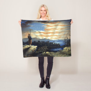 Himmlische amerikanische Flagge am Himmel, Zivilkr Fleecedecke