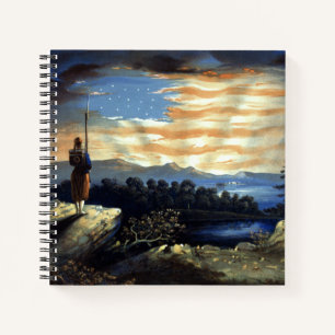Himmlische amerikanische Flagge am Himmel, Zivilkr Notizbuch