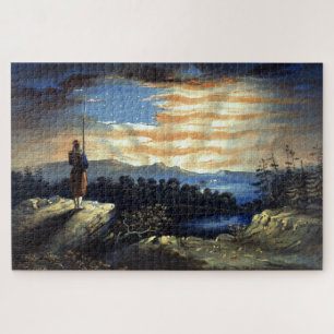 Himmlische amerikanische Flagge am Himmel, Zouave 