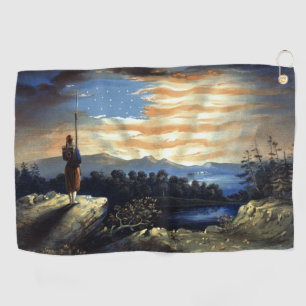 Himmlische amerikanische Flagge am Himmel, Zouave Golfhandtuch