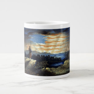 Himmlische amerikanische Flagge am Himmel, Zouave  Jumbo-Tasse