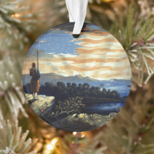 Himmlische amerikanische Flagge am Himmel, Zouave  Ornament