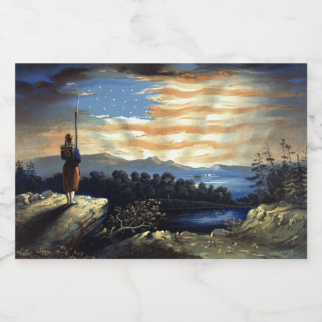 Himmlische amerikanische Flagge in Sky, Zouave Ziv (Einzelnes Label)