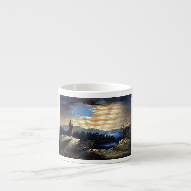 Himmlische amerikanische Flagge in Sky, Zouave Ziv Espressotasse (Vorderseite)