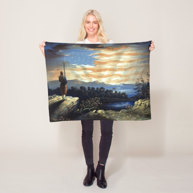 Himmlische amerikanische Flagge in Sky, Zouave Ziv Fleecedecke (Beispiel)