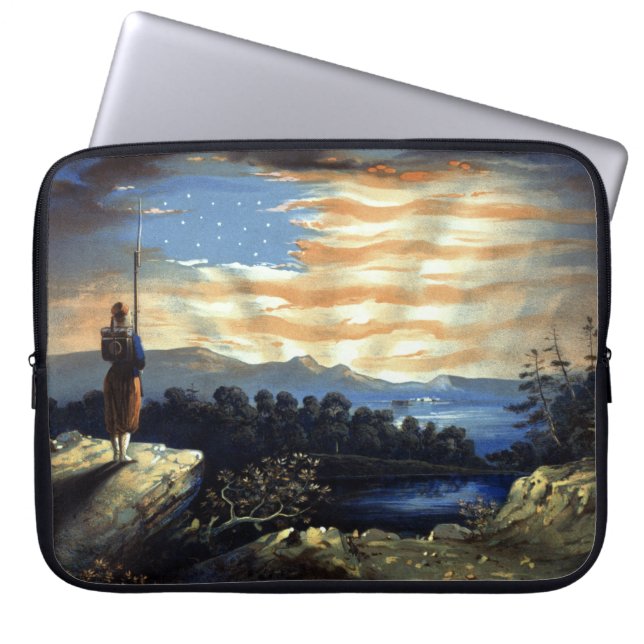 Himmlische amerikanische Flagge in Sky, Zouave Ziv Laptopschutzhülle (Vorderseite)