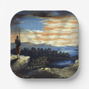 Himmlische amerikanische Flagge in Sky, Zouave Ziv Pappteller