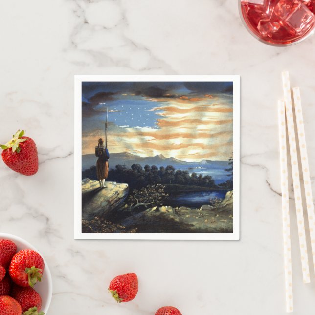 Himmlische amerikanische Flagge in Sky, Zouave Ziv Serviette (Beispiel)