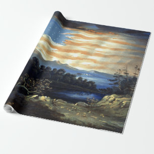 Himmlische amerikanische Flagge Sonnenaufgang Will Geschenkpapier