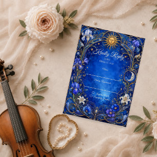 Himmlische Art Nouveau-Hochzeit RSVP Karte