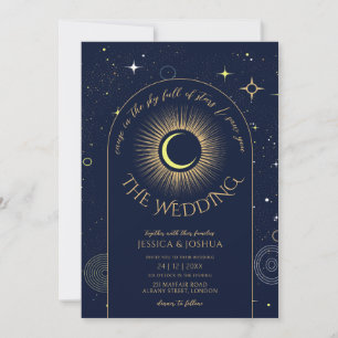 Himmlische Blaue Sternennacht Hochzeit Einladung