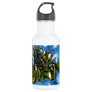Himmlische Blue Morning Glory Blume Edelstahlflasche
