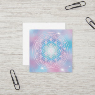 Himmlische Blüte – Heilige Geometrie Quadratische Visitenkarte