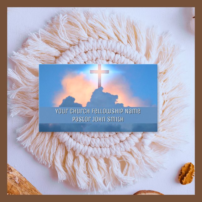 Himmlische Cross Sky Church Business Cards Visitenkarte (Heavenly Cross Sky Church Business Card)