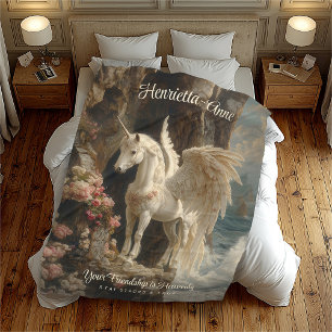 Himmlische Einhorn-Seascape-Szene Fleecedecke