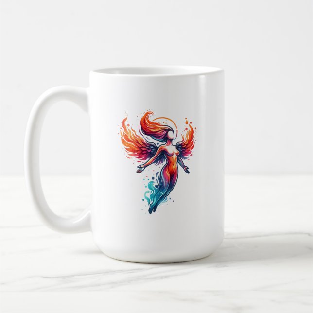 Himmlische Eisgöttin des Feuers Kaffeetasse (Links)