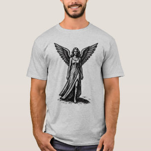 Himmlische Engel-Holzschnittkunst T-Shirt