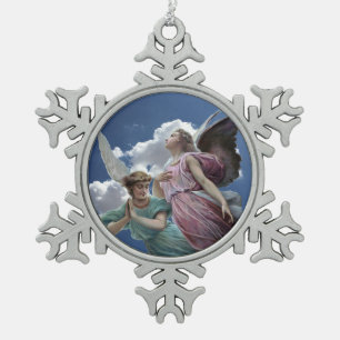 Himmlische Engel Schneeflocken Zinn-Ornament