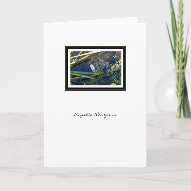 Himmlische Flüstern-Engels-Feder - Gruß-Karte Karte (Vorderseite)