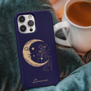 Himmlische Frau Mond & Sterne, Boho, elegantes Gol Case-Mate iPhone Hülle