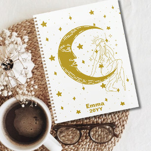 Himmlische Frau, Mondsterne, Boho, elegante Astron Planer