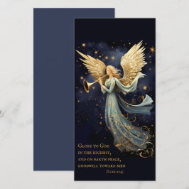 Himmlische Freude in Blue Angel Weihnachten Leseze Dankeskarte