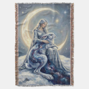 Himmlische Galaxie Hase Mond Göttin Fantasy-Kunst Decke