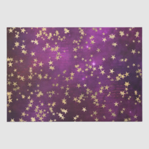 Himmlische goldene Sterne auf rosa Galaxie-Hinterg Seidenpapier