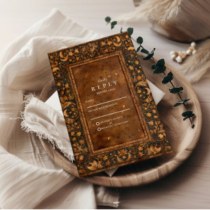 Himmlische Gotische Barock-Hochzeit RSVP Karte