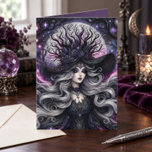 Himmlische gotische Hexe Lila Mond Fantasy