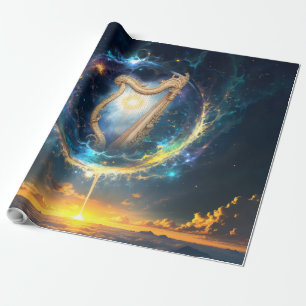 Himmlische Harfe der mondgebundenen Himmel. Geschenkpapier