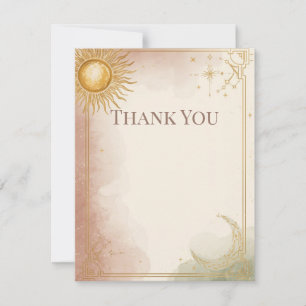 Himmlische Hochzeit Dankeskarten Pink Sage Gold Dankeskarte