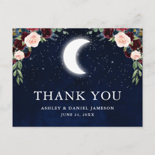 Himmlische Hochzeit Himmel Mond Sterne Danke Postkarte