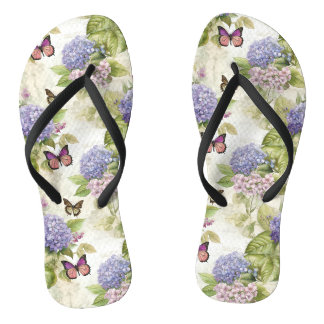 Himmlische Hortensien-Harmonie in Lila Flip Flops