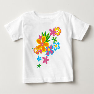 Himmlische Hula Hawaiian Flowers Girls Baby T-shirt