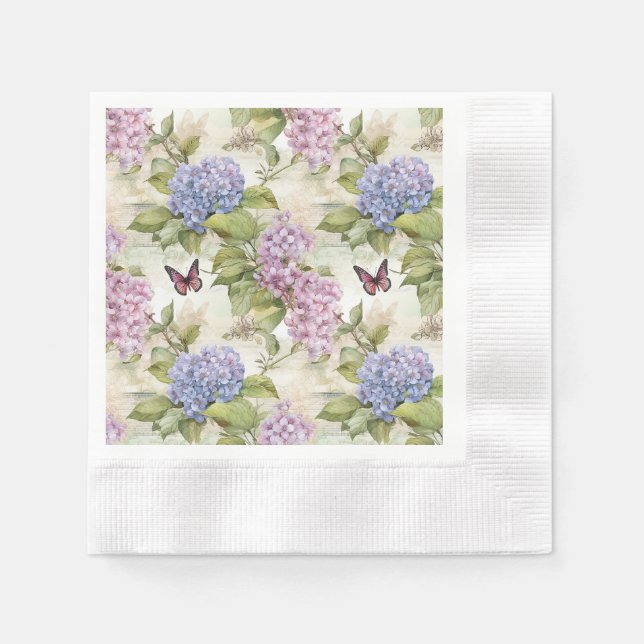 Himmlische Hydrangea Harmonie Serviette (Vorderseite)