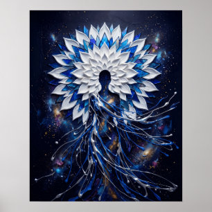 Himmlische Impasto-Mandala-Göttin Poster