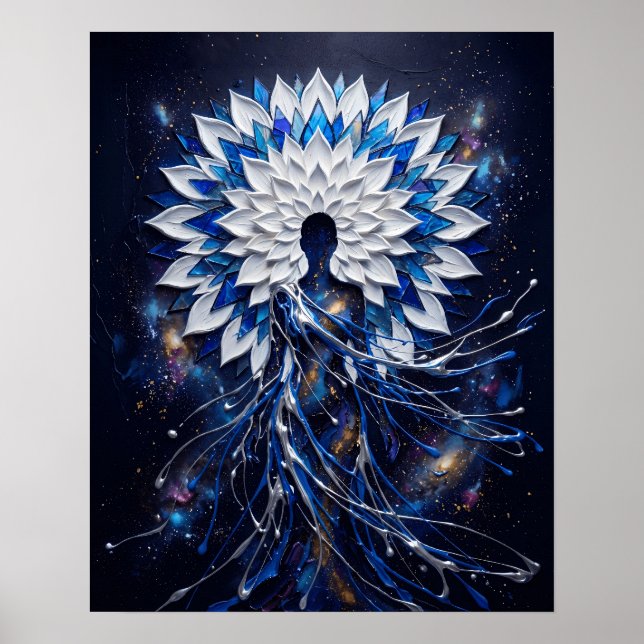 Himmlische Impasto-Mandala-Göttin Poster (Vorne)