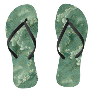 Himmlische Jade Chiyogami Pattern Blume Flip Flops