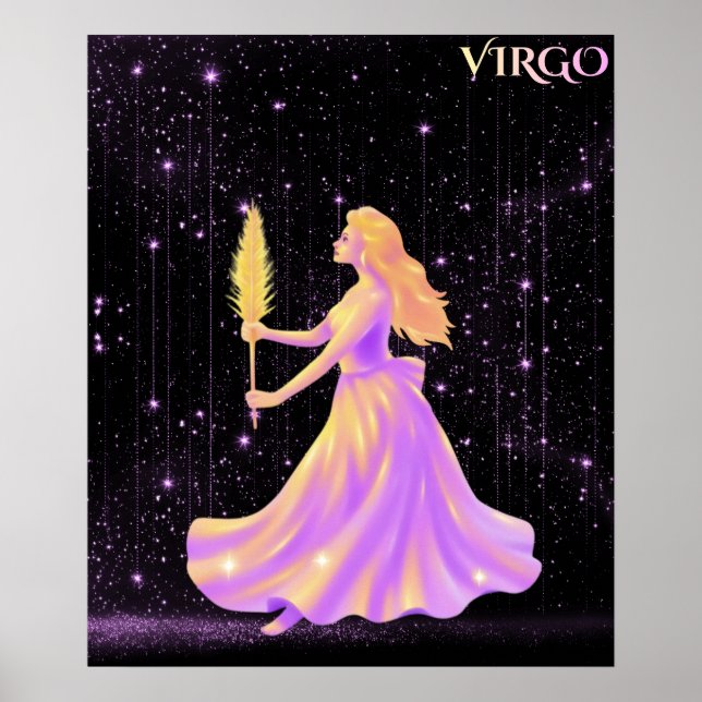 Himmlische Jungfrau – Astrologie-Kunst Poster (Vorne)