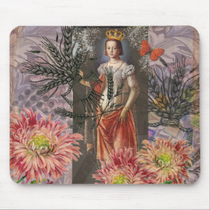 Himmlische Jungfrau-Göttin-Collage: Vintage-Himmel Mousepad