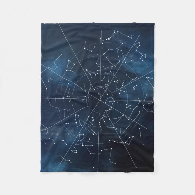 Himmlische Karte Fleecedecke (Vorderseite)