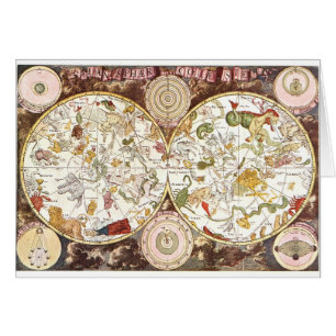 Himmlische Karte vom 17. Jahrhundert